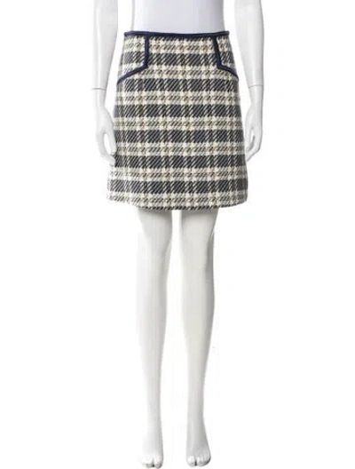 Pre-owned Sandro Plaid Print Mini Skirt