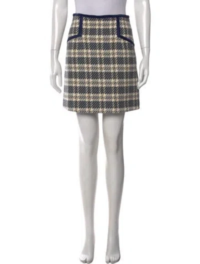 Pre-owned Sandro Plaid Print Mini Skirt