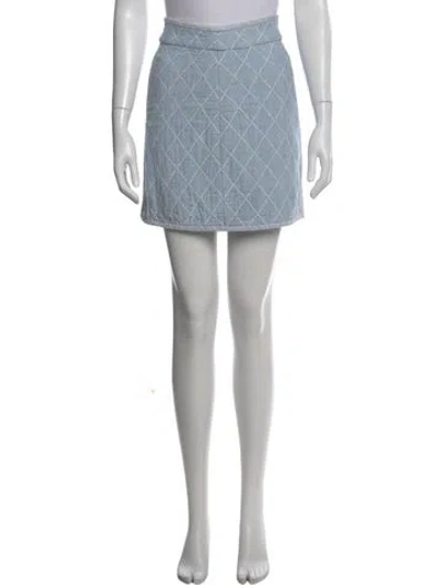 Pre-owned Sandro Plaid Print Mini Skirt In Blue