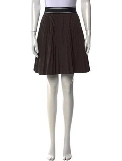 Pre-owned Sandro Plaid Print Mini Skirt In Brown