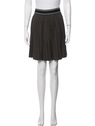 Pre-owned Sandro Plaid Print Mini Skirt In Brown