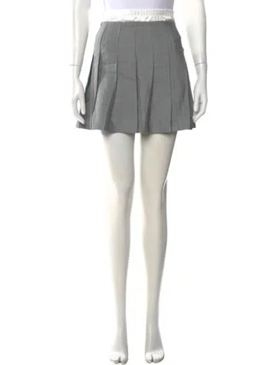 Pre-owned Sandro Plaid Print Mini Skirt In Gray