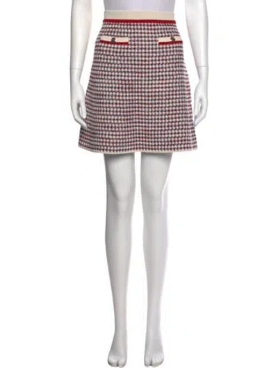 Pre-owned Sandro Plaid Print Mini Skirt In Multi