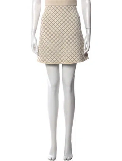 Pre-owned Sandro Plaid Print Mini Skirt In Neutral