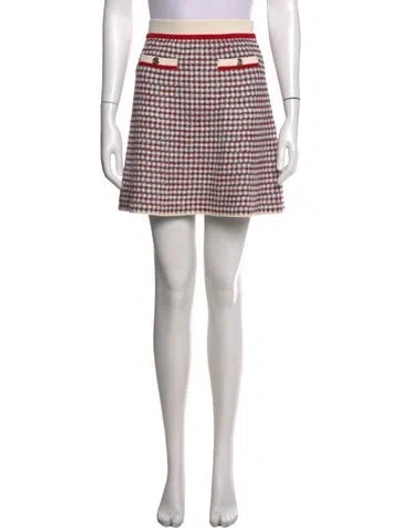Pre-owned Sandro Plaid Print Mini Skirt In Neutral