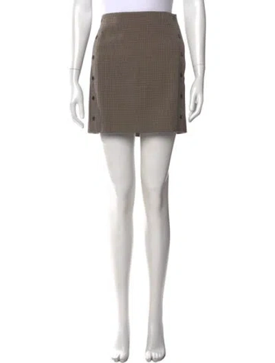 Pre-owned Sandro Plaid Print Mini Skirt In Neutral