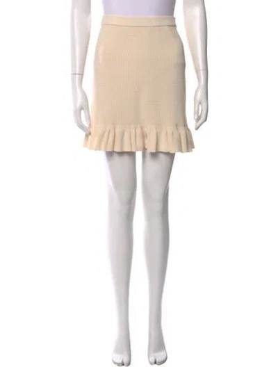 Pre-owned Sandro Plaid Print Mini Skirt In Neutrals