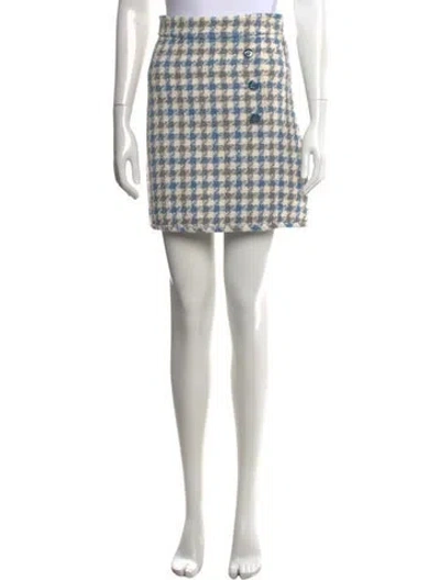 Pre-owned Sandro Plaid Print Mini Skirt In Neutrals