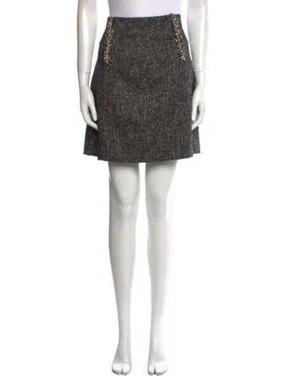 Pre-owned Sandro Plaid Print Mini Skirt W/ Tags In Black