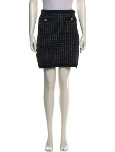 Pre-owned Sandro Plaid Print Mini Skirt W/ Tags In Black