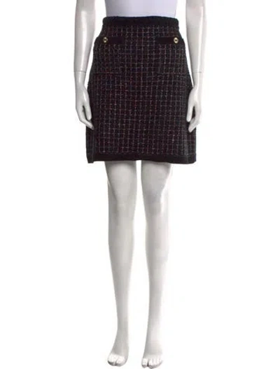 Pre-owned Sandro Plaid Print Mini Skirt W/ Tags In Multi