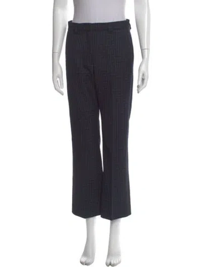 Pre-owned Sandro Plaid Print Straight Leg Pants In Multi