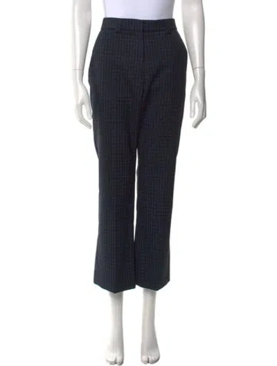 Pre-owned Sandro Plaid Print Wide Leg Pants In Multi