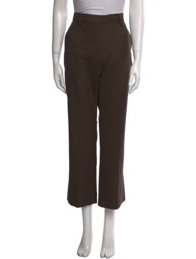 Pre-owned Sandro Plaid Print Wide Leg Pants W/ Tags In Multi