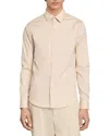 Sandro Long Sleeve Button Front Shirt In Oats