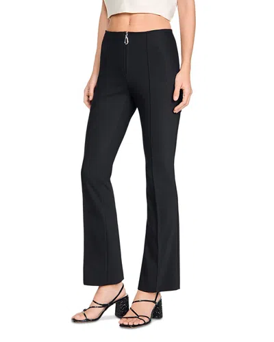 Sandro Pleat And Zip Trousers In Black