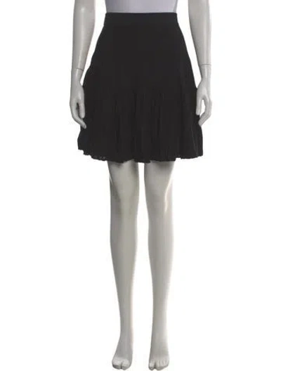 Pre-owned Sandro Pleated Accents Knee-length Skirt In Black