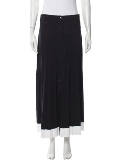 Pre-owned Sandro Pleated Accents Long Skirt In Black