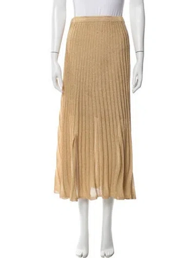 Pre-owned Sandro Pleated Accents Midi Length Skirt