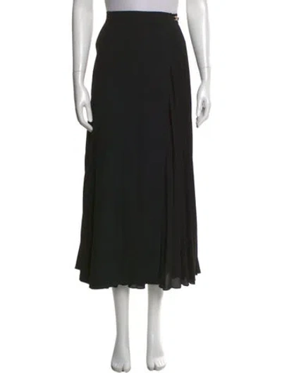 Pre-owned Sandro Pleated Accents Midi Length Skirt In Black