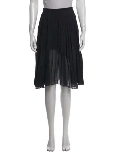 Pre-owned Sandro Pleated Accents Midi Length Skirt In Black