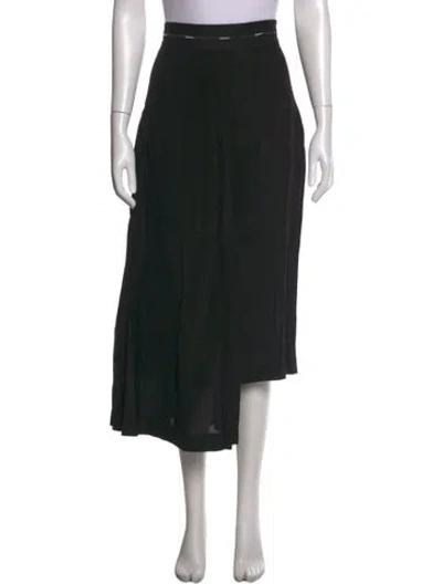 Pre-owned Sandro Pleated Accents Midi Length Skirt In Black