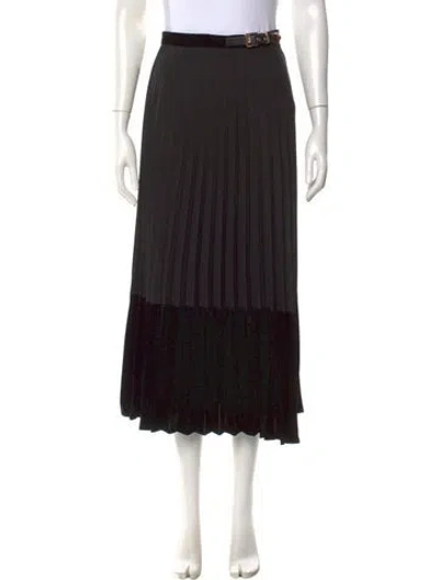 Pre-owned Sandro Pleated Accents Midi Length Skirt In Black