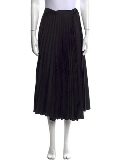 Pre-owned Sandro Pleated Accents Midi Length Skirt In Black