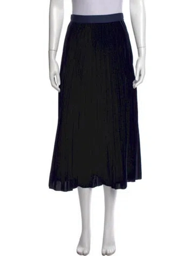 Pre-owned Sandro Pleated Accents Midi Length Skirt In Blue
