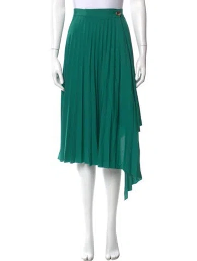Pre-owned Sandro Pleated Accents Midi Length Skirt In Green