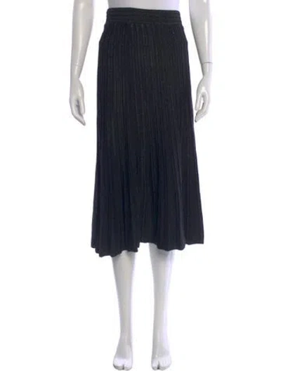 Pre-owned Sandro Pleated Accents Midi Length Skirt In Green