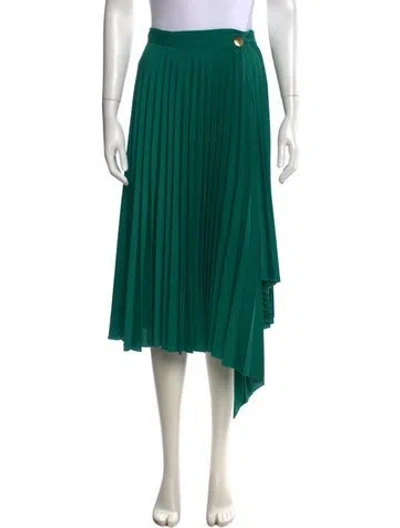 Pre-owned Sandro Pleated Accents Midi Length Skirt In Green