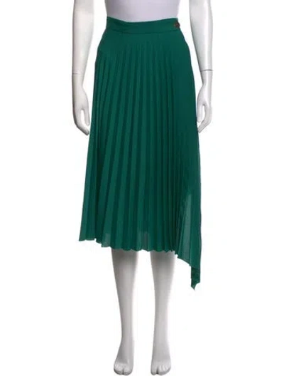 Pre-owned Sandro Pleated Accents Midi Length Skirt In Green