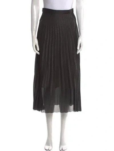 Pre-owned Sandro Pleated Accents Midi Length Skirt In Multi