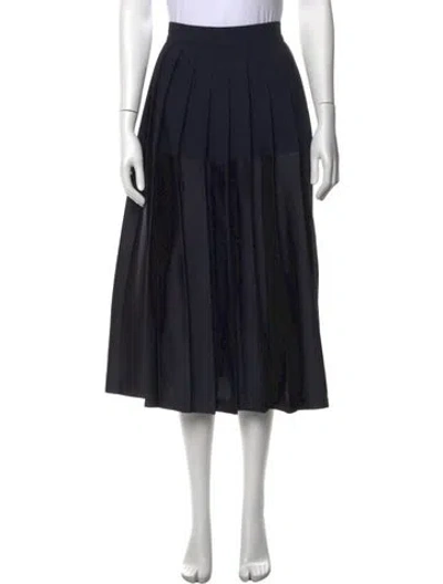 Pre-owned Sandro Pleated Accents Midi Length Skirt W/ Tags In Black