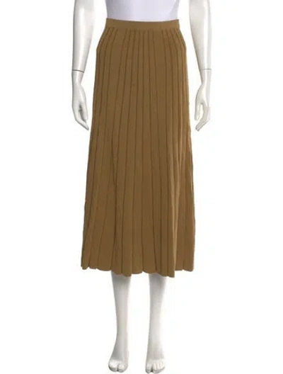 Pre-owned Sandro Pleated Accents Midi Length Skirt W/ Tags In Neutral