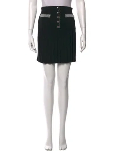Pre-owned Sandro Pleated Accents Mini Skirt In Black