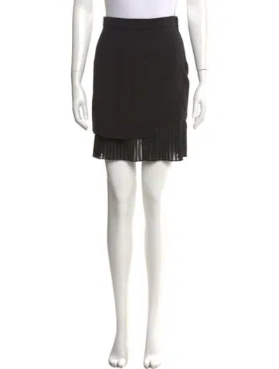 Pre-owned Sandro Pleated Accents Mini Skirt In Black