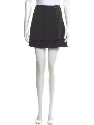Pre-owned Sandro Pleated Accents Mini Skirt In Black