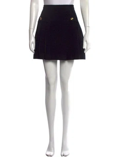 Pre-owned Sandro Pleated Accents Mini Skirt In Black