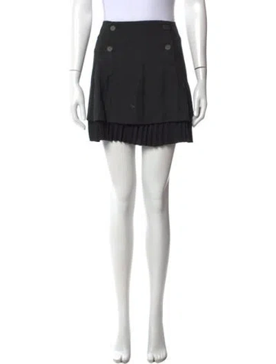 Pre-owned Sandro Pleated Accents Mini Skirt In Black