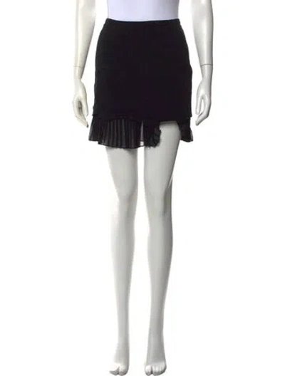 Pre-owned Sandro Pleated Accents Mini Skirt In Black