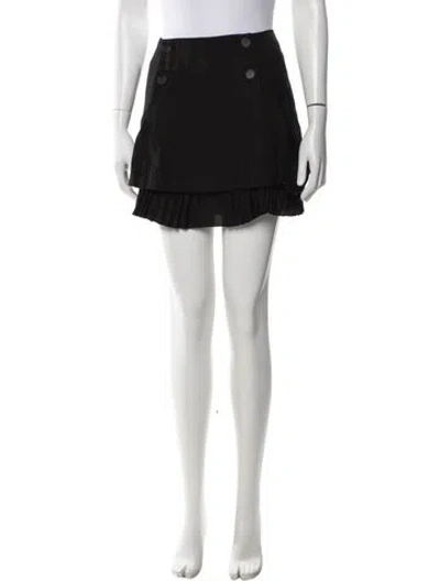 Pre-owned Sandro Pleated Accents Mini Skirt In Black