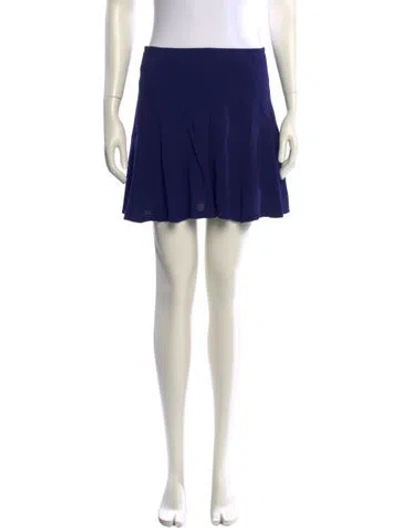 Pre-owned Sandro Pleated Accents Mini Skirt In Blue