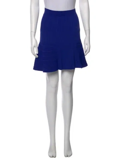 Pre-owned Sandro Pleated Accents Mini Skirt In Blue