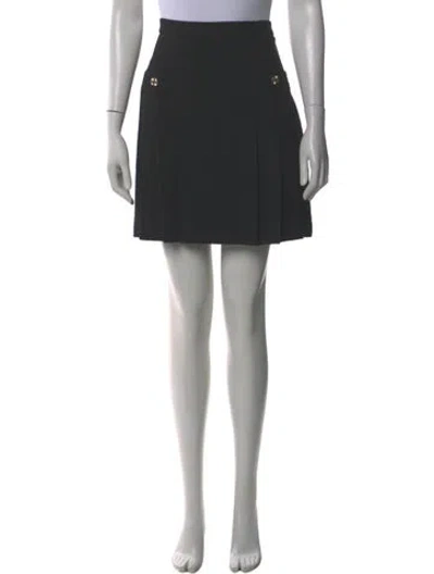 Pre-owned Sandro Pleated Accents Mini Skirt In Blue