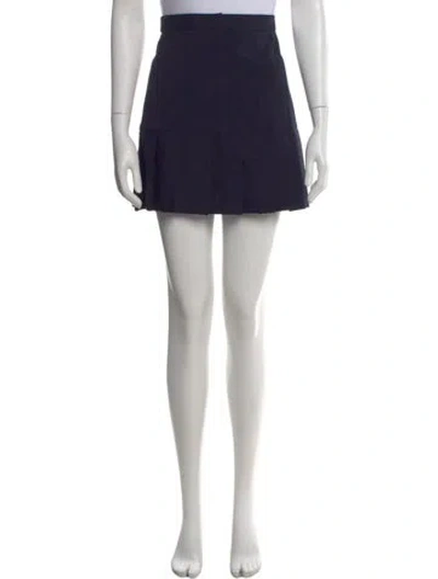 Pre-owned Sandro Pleated Accents Mini Skirt In Blue