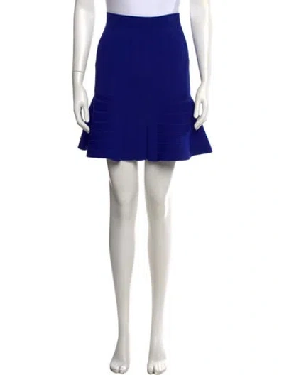 Pre-owned Sandro Pleated Accents Mini Skirt In Blue