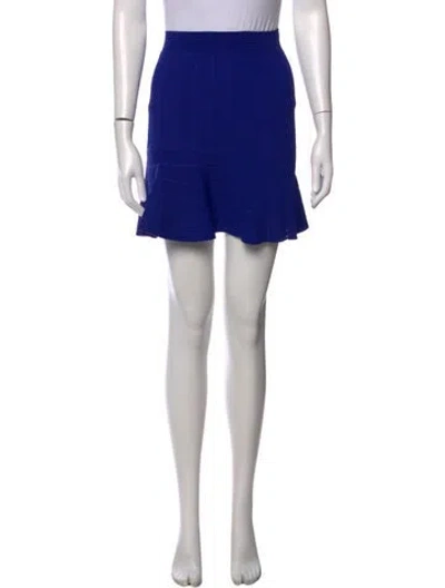 Pre-owned Sandro Pleated Accents Mini Skirt In Blue