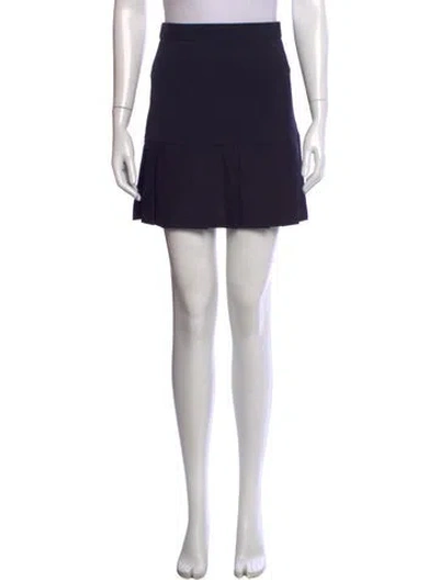 Pre-owned Sandro Pleated Accents Mini Skirt In Blue